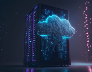 Digital cloud data storage digital concept. Cloudscape digital online service for global network. Database backup computer infrastructure technology solution.